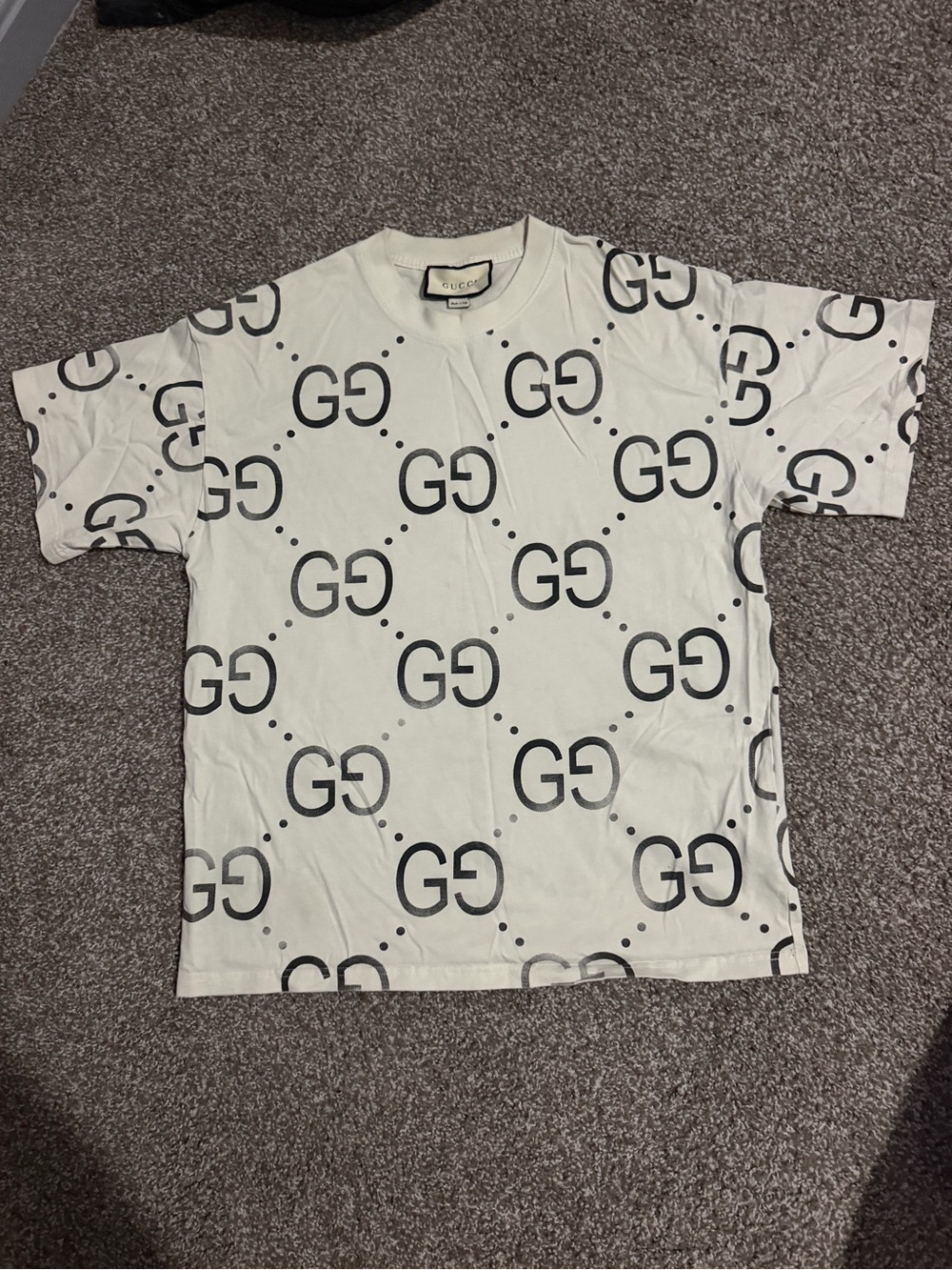 Gucci White All-Over GG Logo Short Sleeve Tee